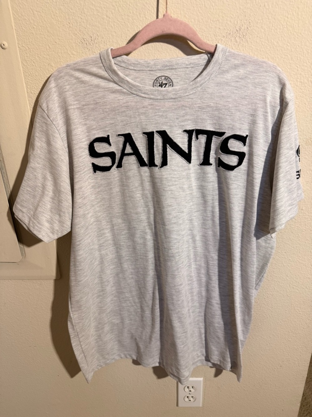 47 Brand New Orleans Saints Gray Graphic Tee Shirt Men’s Large NFL Football